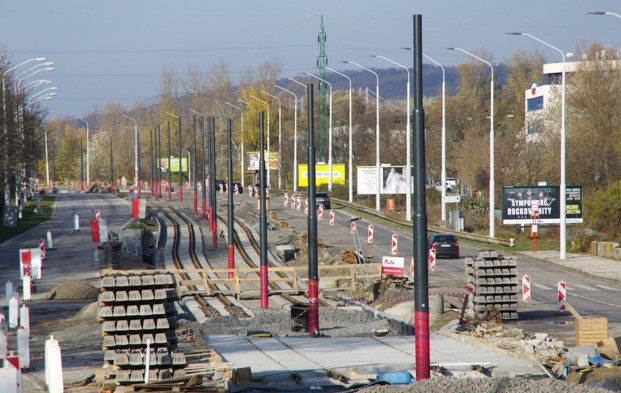 Modernizácia električkových tratí - Dúbravsko - Karloveská radiála - Railway construction