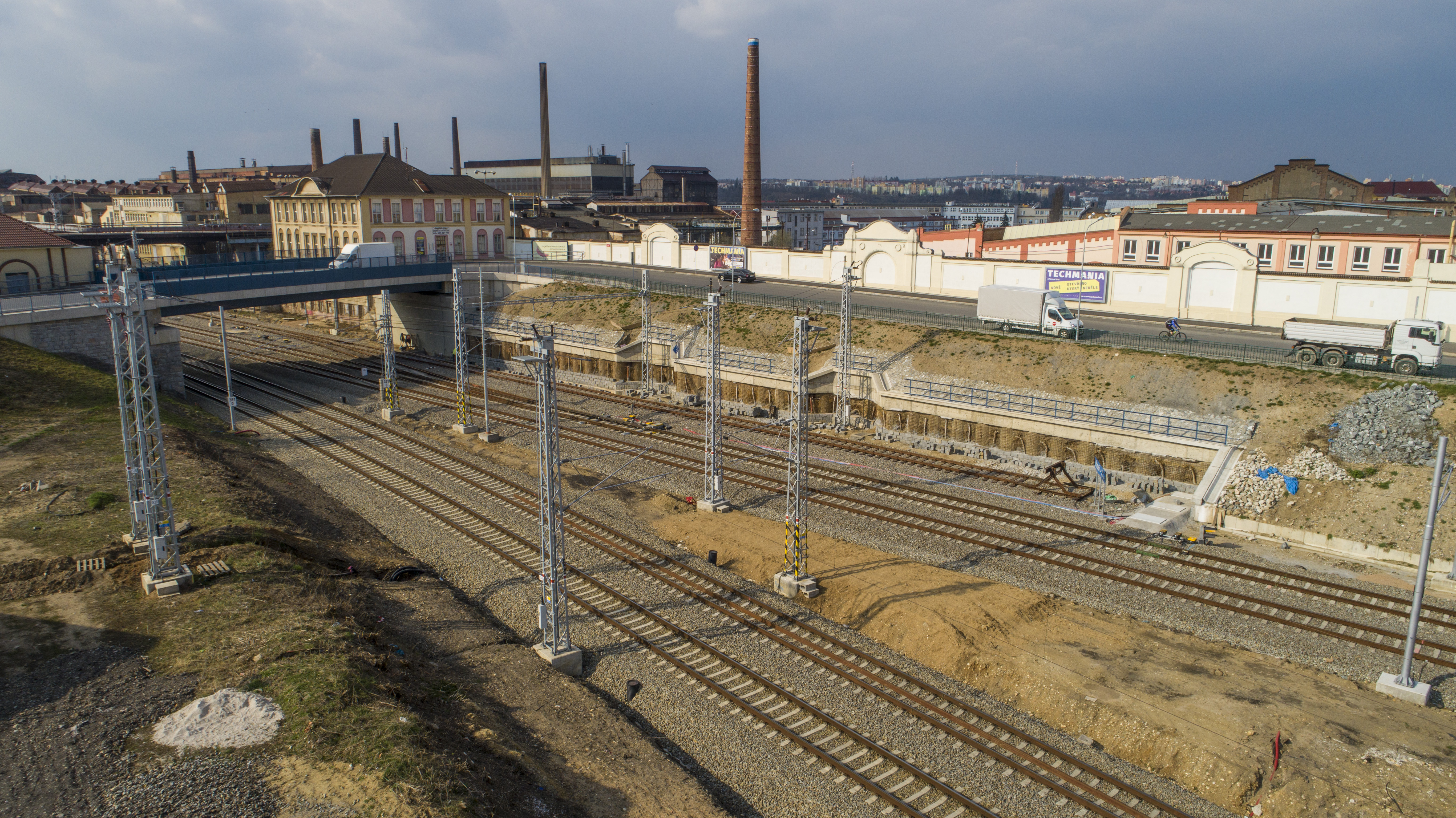 Uzel Plzeň, 3. stavba – přesmyk domažlické trati - Railway construction