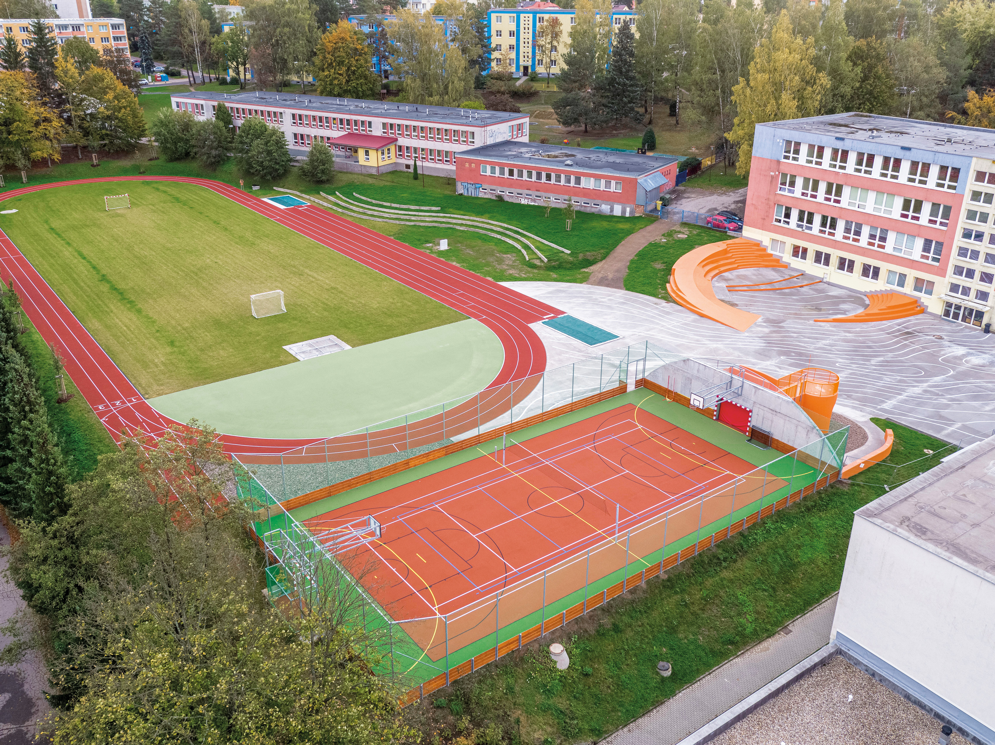 Sportoviště základní školy, Švermova - Civil engineering