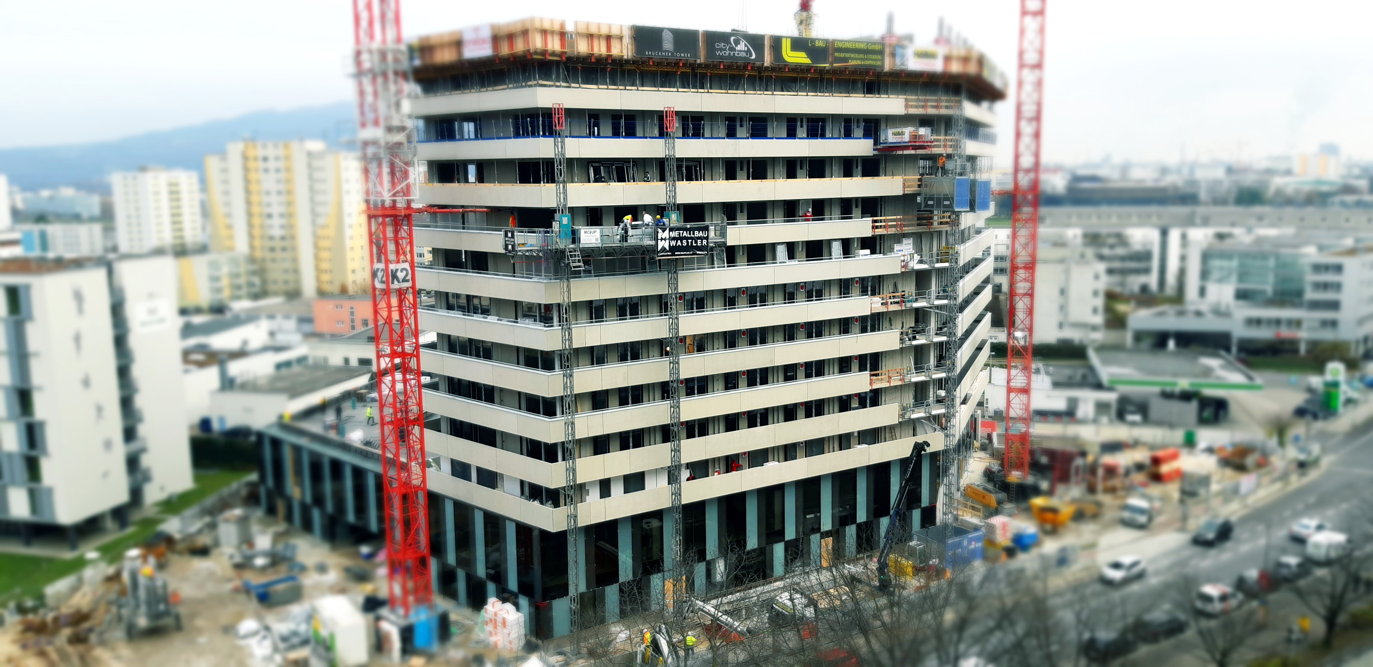 Wohnbau Bruckner-Tower, Linz - Building construction