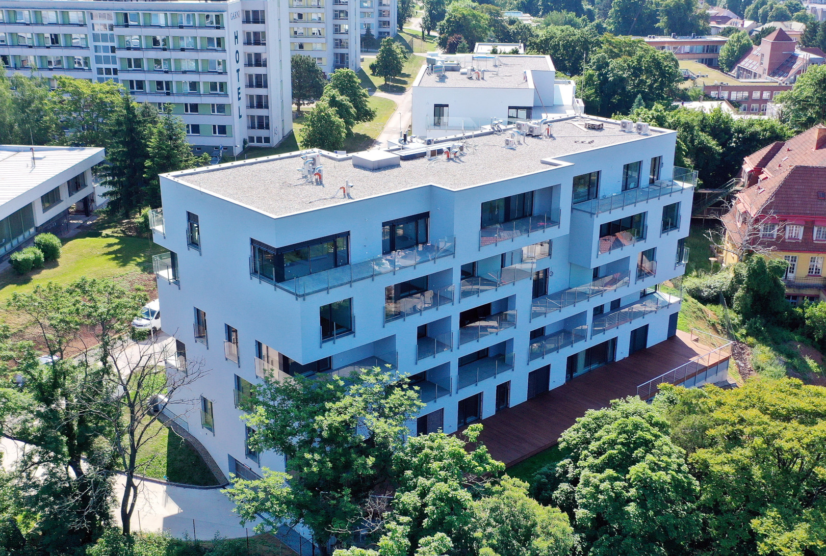Brno-Pisárky – novostavba bytového domu Hippokrates - Building construction