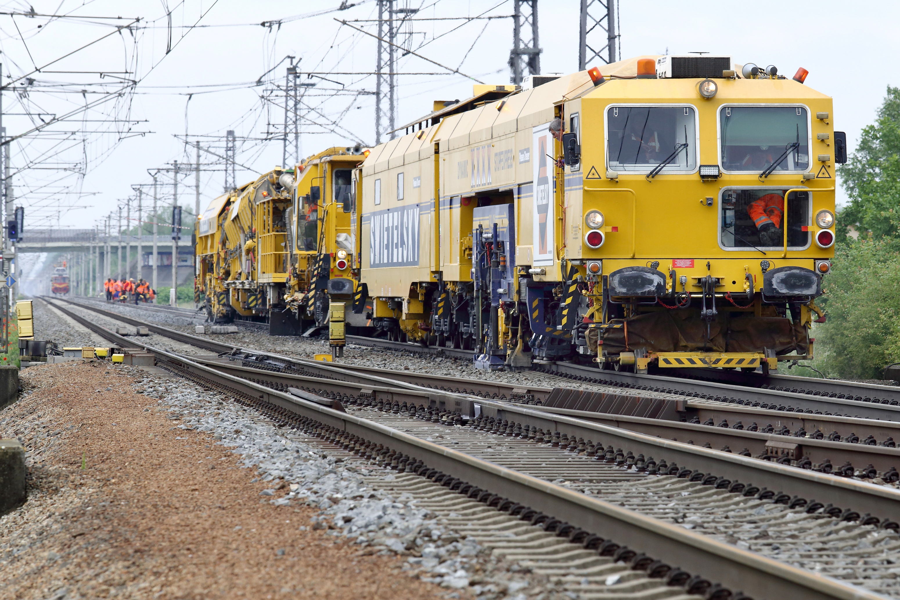 Stavební práce na železniční trati, Zábřeh na Moravě - Railway construction