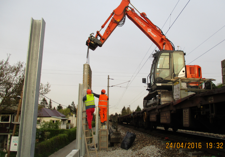 Lärmschutzwand Kritzendorf - Railway construction