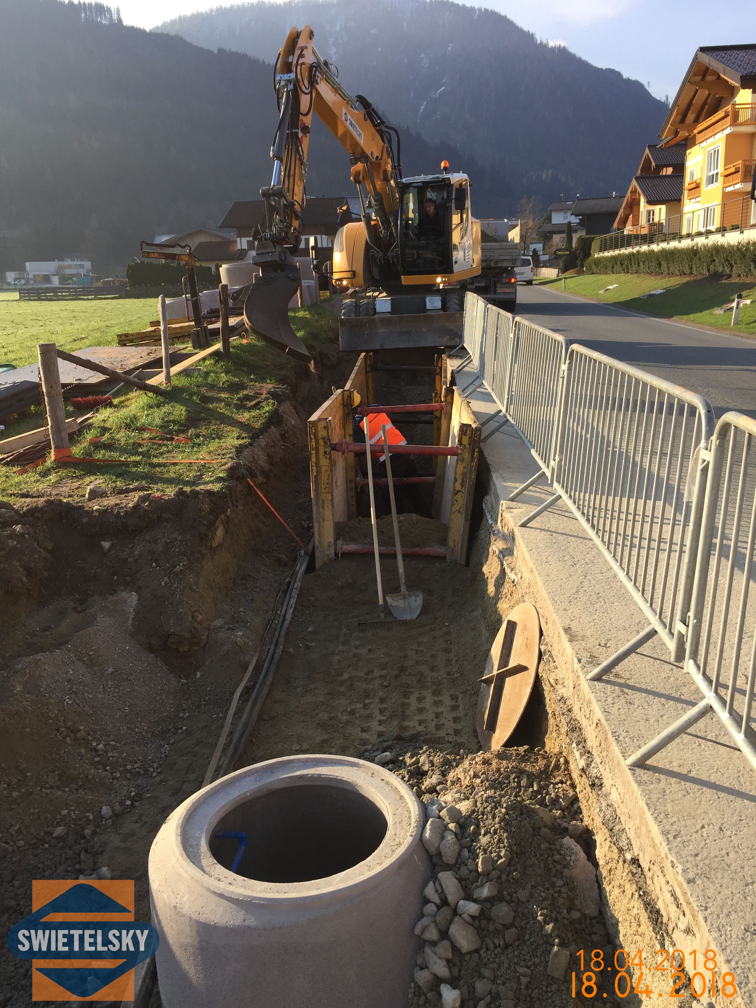 RW-Kanal und Gehsteigerrichtung Flachau - Civil engineering