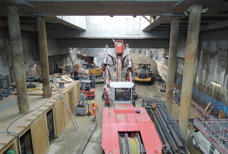 Wien U-Bahnlinie 1, Baulos 8 - Station Alaudagasse - Tunnel construction